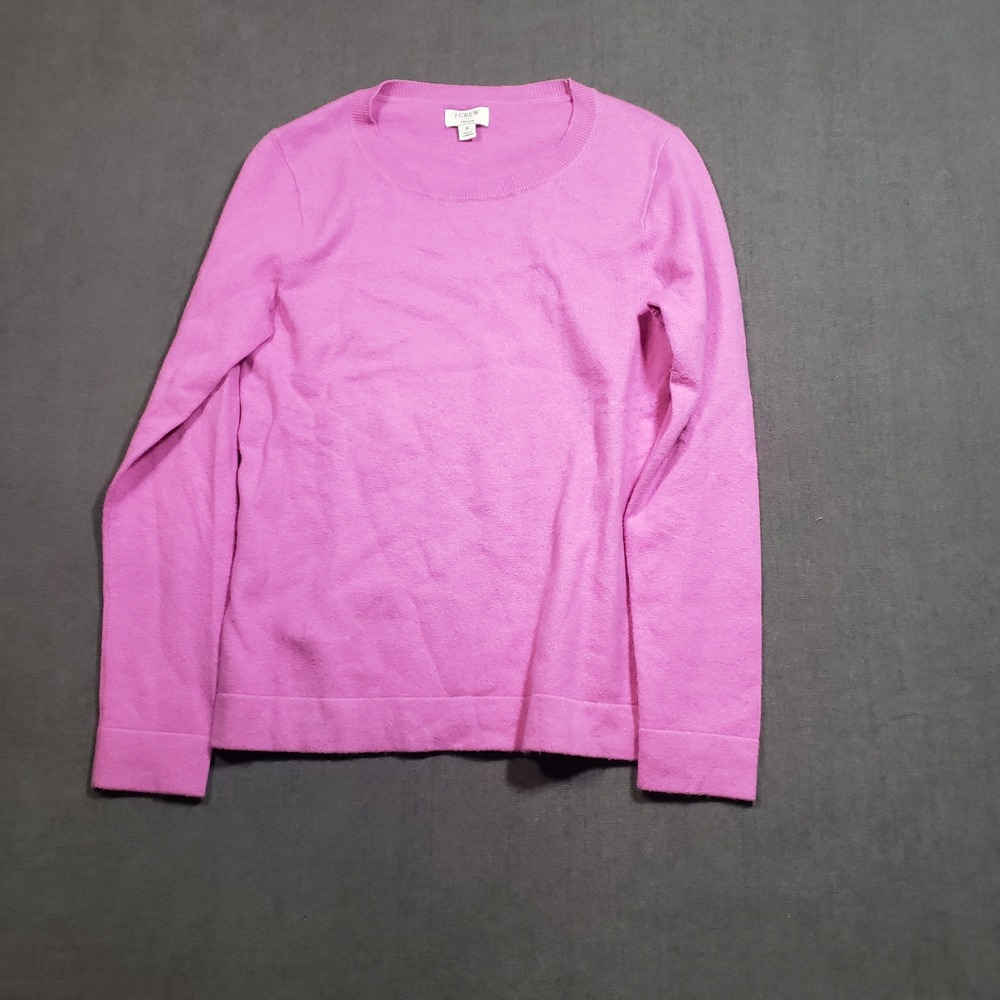 J.Crew Teddie Sweater Womens Small Pink Merino Wool Blend Crewneck F5199
